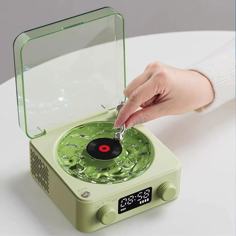 Wave Vinyl Player Wireless Retro Sleep Aid Speakers 360 Surround Sound White Noise Bluetooth Speaker Music Center with Light