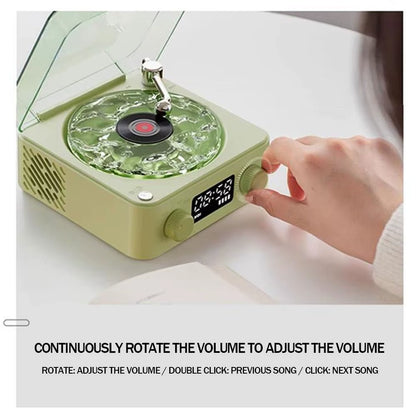 Wave Vinyl Player Wireless Retro Sleep Aid Speakers 360 Surround Sound White Noise Bluetooth Speaker Music Center with Light