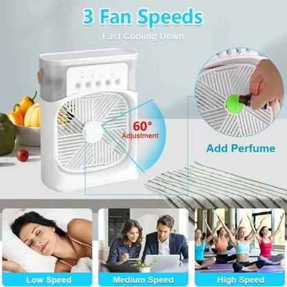 Xiaomi 3-In-1 Portable Fan Air Conditioners Fan with LED Night Light Household Small Air Cooler for Office Home Adjustable Fan