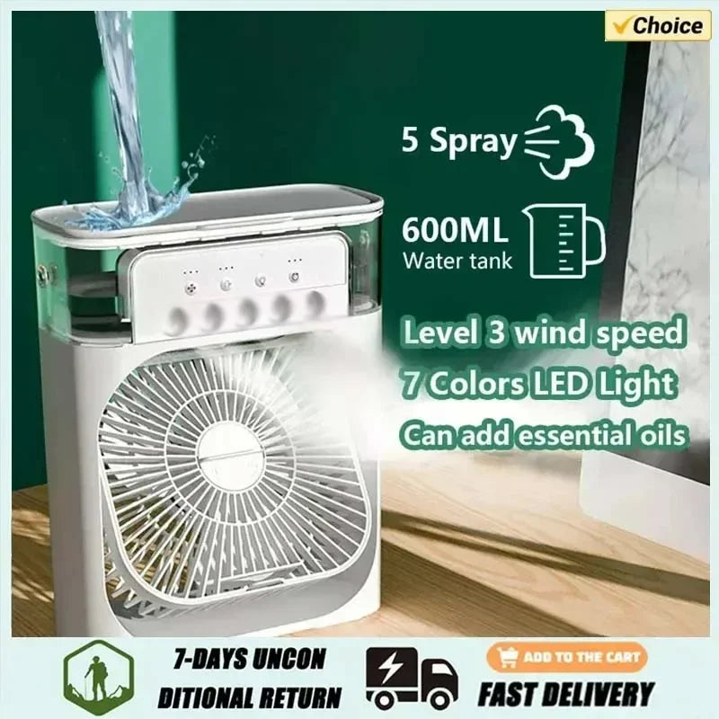 Xiaomi 3-In-1 Portable Fan Air Conditioners Fan with LED Night Light Household Small Air Cooler for Office Home Adjustable Fan